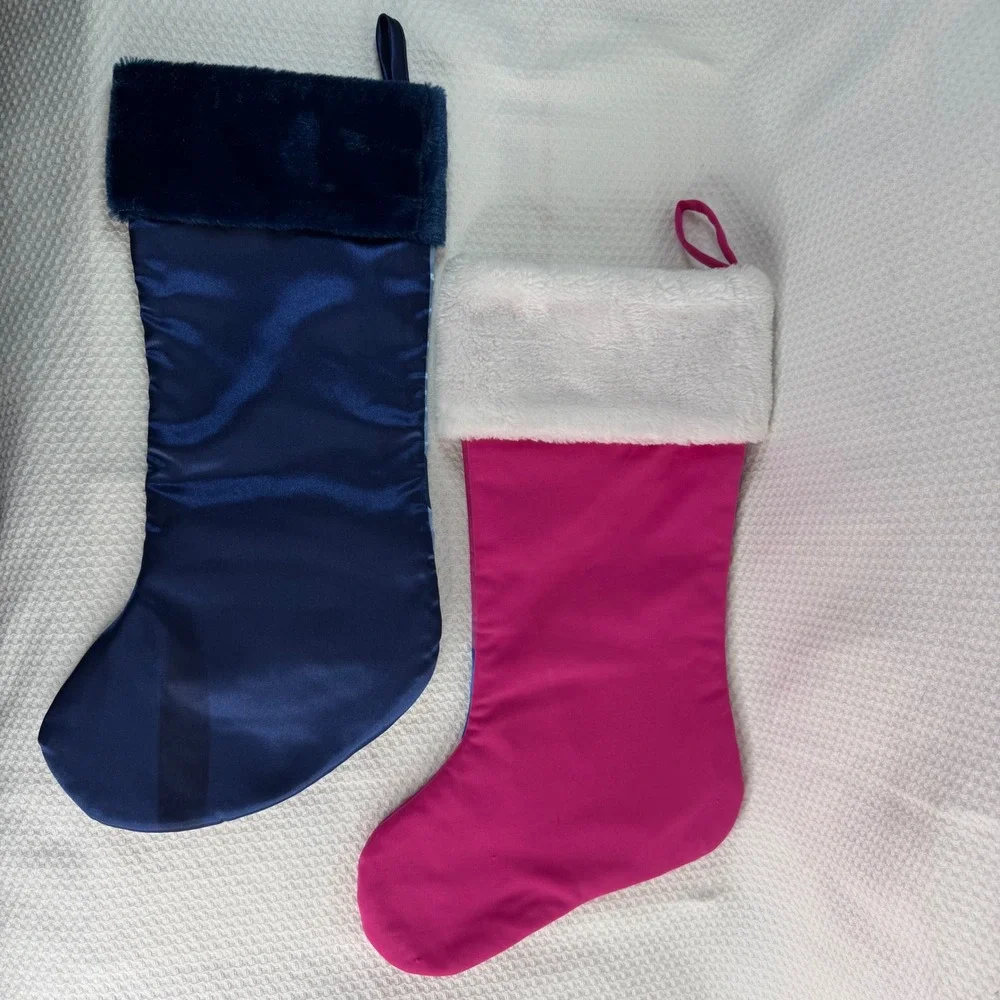 Angry Birds & Shimmer and Shine Kids Christmas Stocking Set Blue Pink Holiday